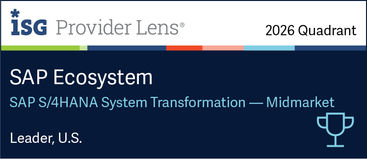 Hexaware Named a Leader in SAP S/4HANA System Transformation – Midmarket in the ISG Provider Lens® SAP Ecosystem 2026 U.S. Quadrant Report.